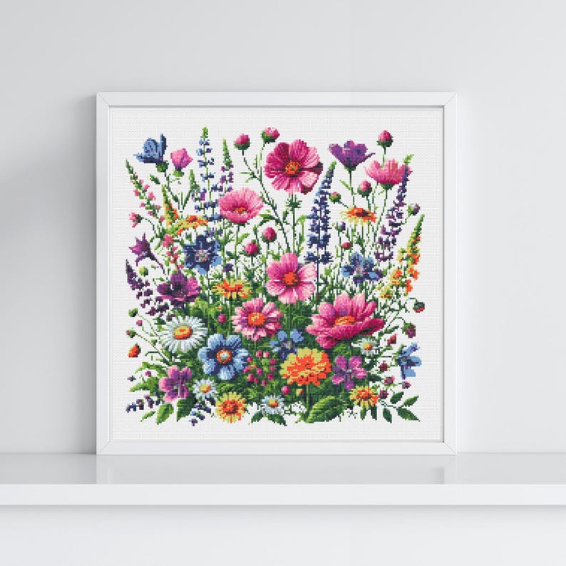 Wild Flowers Cross Stitch Pattern | Botanical Floral Embroidery ...