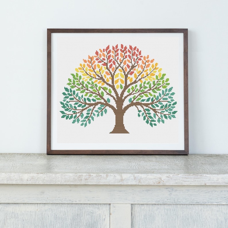 Temperature Tree Cross Stitch Pattern, Yearly Temperature Chart ...