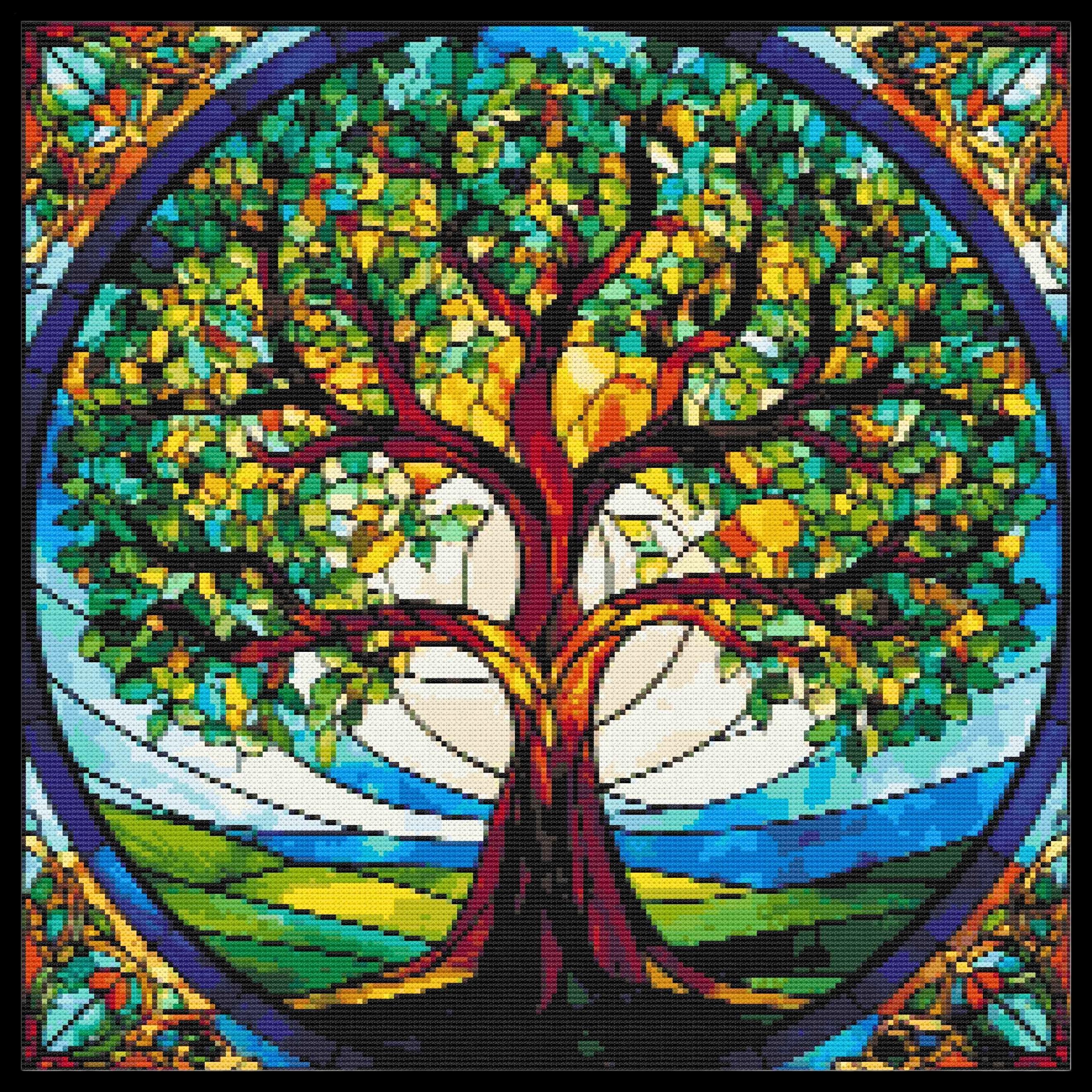 Stained Glass Tree of Life Cross Stitch Pattern | Celtic Life Tree ...