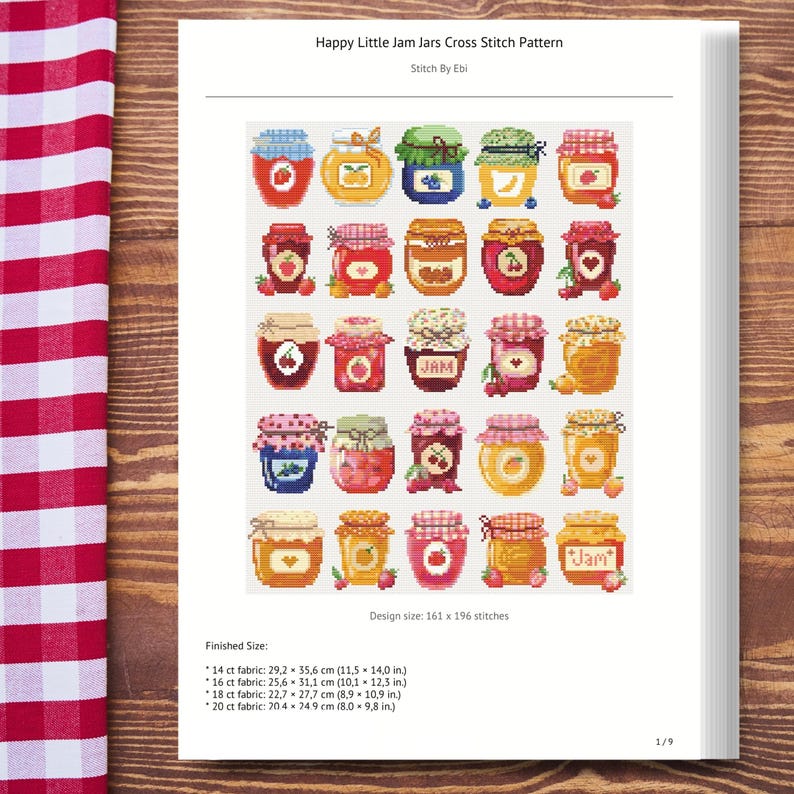 25 Jam Jar Cross Stitch Pattern Bundle, Kitchen Food Embroidery ...