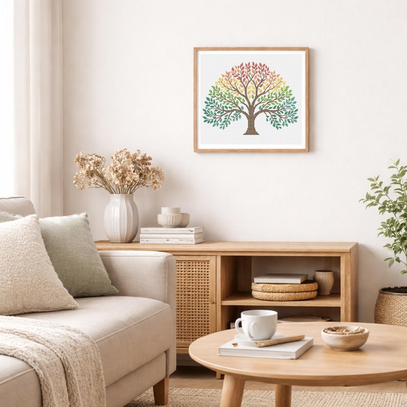 Temperature Tree Pattern Temperature Tree Cross Stitch Pattern, Yearly Temperature Chart ...