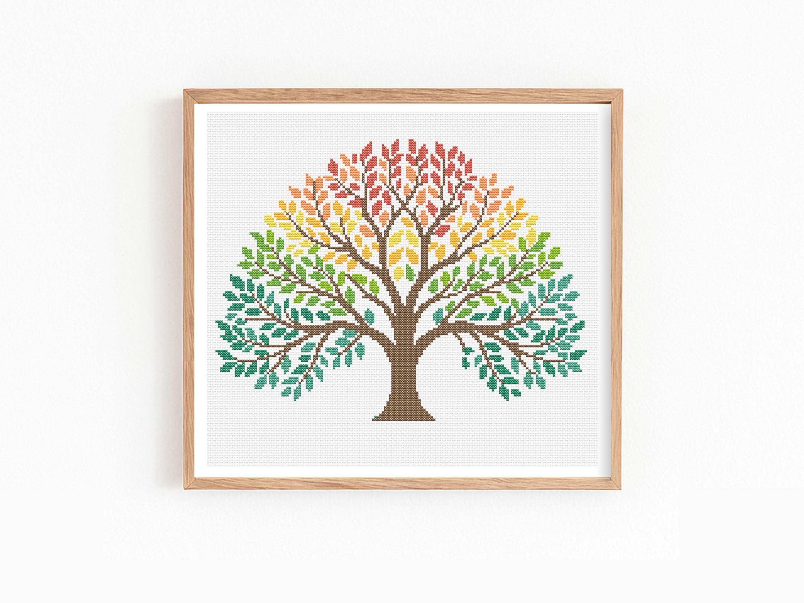 Temperature Tree Pattern Temperature Tree Cross Stitch Pattern, Yearly Temperature Chart ...
