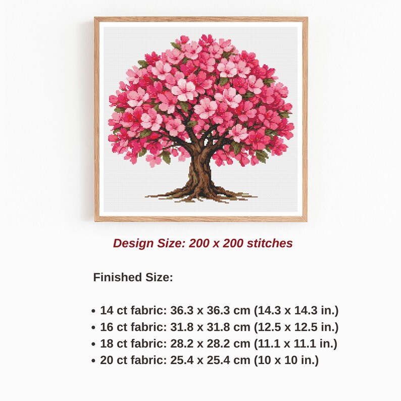 Cherry Blossom Cross Stitch Pattern, Sakura Botanical Embroidery ...