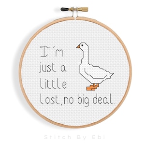 Funny Goose Cross Stitch Pattern | Silly Goofy Goose Embroidery Art | Beginner-Friendly Stitching | DIY Instant PDF Download