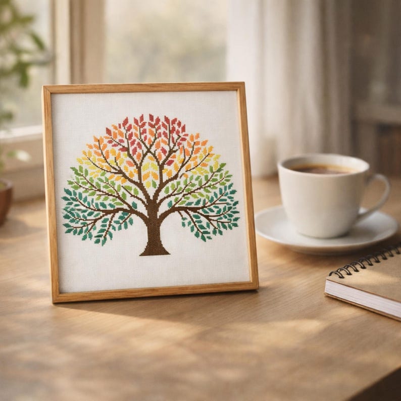 Temperature Tree Pattern Temperature Tree Cross Stitch Pattern, Yearly Temperature Chart ...