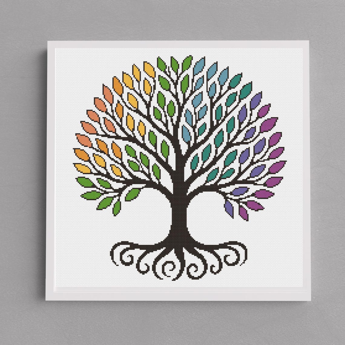 Tree of Life Cross Stitch Pattern, Nature Inspired Botanical Design ...
