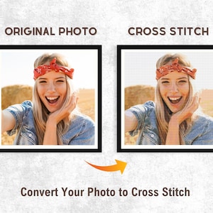 Custom Photo Cross Stitch Pattern | Convert Your Photo to Cross Stitch | Personalized Portrait Embroidery | Personal Cross Stitch PDF