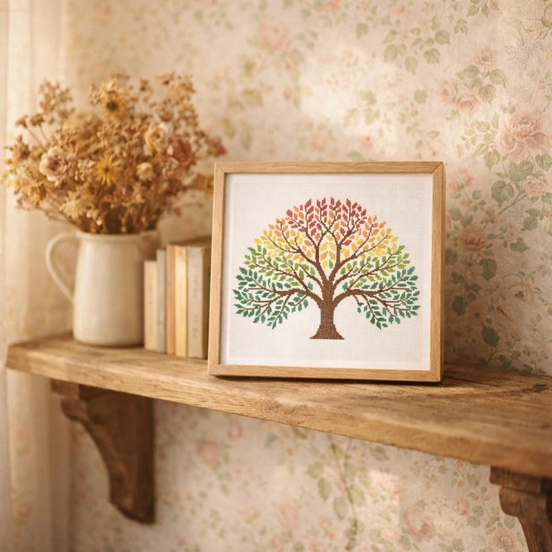 Temperature Tree Pattern Temperature Tree Cross Stitch Pattern, Yearly Temperature Chart ...