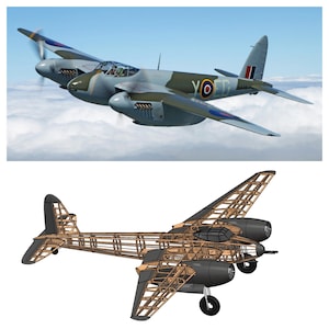 Planos DXF del De Havilland Mosquito 1830 mm (72") a escala 1/9