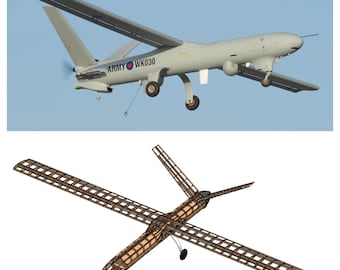 Watchkeeper WK450 SCALE UAV 3000mm (118") - DXF Plans and Laser Cutting Files