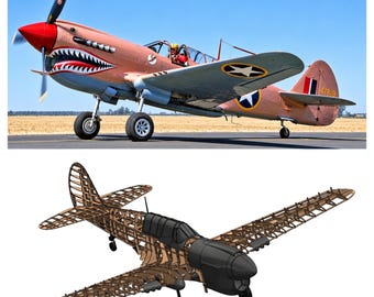 Curtiss P-40N Warhawk 2264mm (90") - DXF Laser Cutting Files and PDF Plans