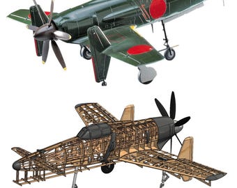1/6 Shinden J7W 1850mm (72") - DXF Plans + 3D CAD Files