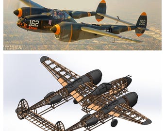 Lockheed P-38 Lightning 2265mm(89") - DXF Plans