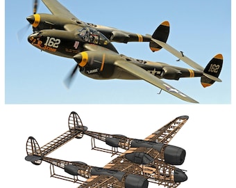 Lockheed P-38 Lightning 2265 mm - Pläne und DXF Laserschnitt Dateien