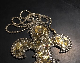 Clockwork Clutter Fleur de Lys Large Necklace