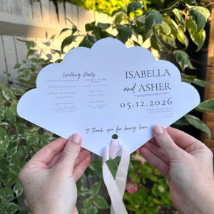 Wedding Program Fan Template | Download edit in Canva | Garden Party | Minimalist Wedding | Summer Classy| Elegant Wedding | Modern Ceremony