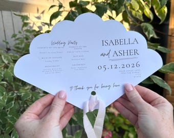 Wedding Program Fan Template | Download edit in Canva | Garden Party | Minimalist Wedding | Summer Classy| Elegant Wedding | Modern Ceremony