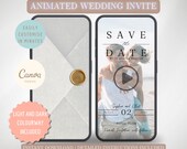 Save The Date Video Animated Invitation, Wedding Date, DIY Canva Template Design, Celebration Invite,Evite, Black and White Wedding MP4