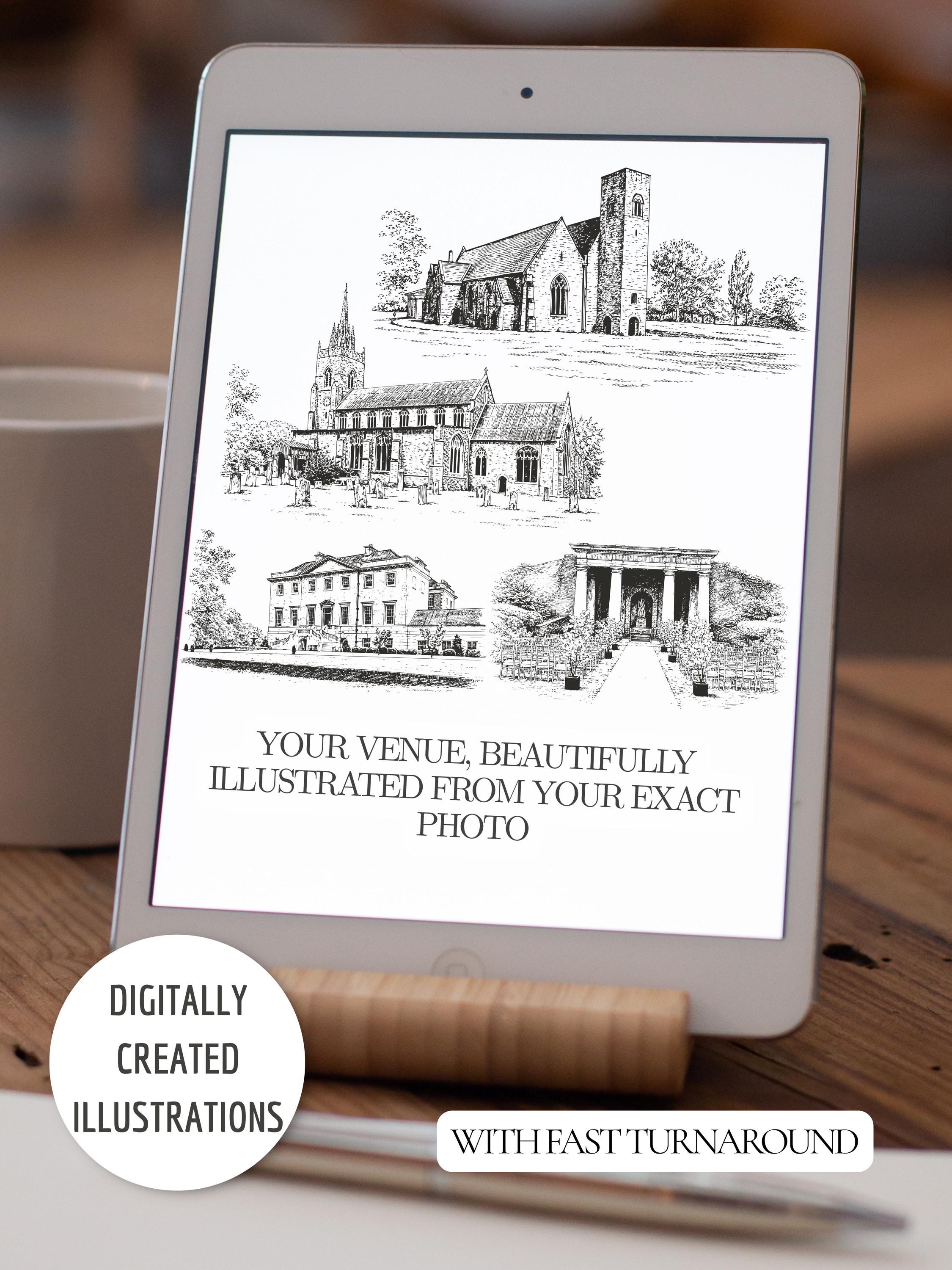 Custom Wedding Venue Illustration Save the Date Video Template ...