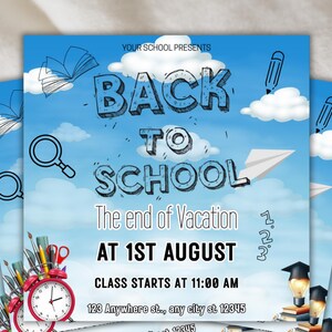 Dépliant de réservation de bricolage pour la rentrée scolaire, Flyer de promotions de la rentrée scolaire, Flyer d'offres pour amener un ami, maquillage, coiffure, cils, ongles, modèle de toile de bricolage