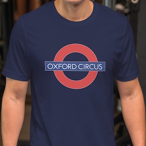 Trending London tshirt  – Oxford Circus London Underground T-Shirt | Iconic London Souvenir – Trending London Tube Tee –  UK Travel Gift
