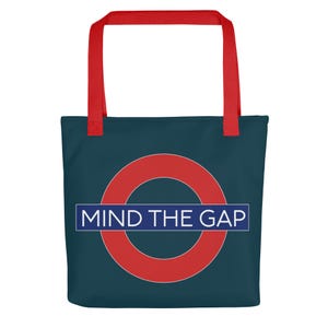 Mind the Gap Bag | London Underground tote bag | Tube Station Canvas Bag | British Transport Gift | London Metro Bag