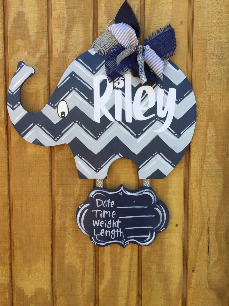 Baby Elephant Nursery/Hospital Door Hanger Etsy