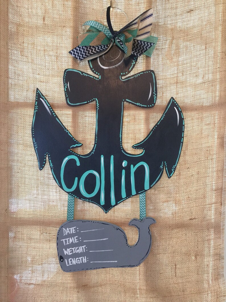 Anchor Door Hanger for Baby's Nusery or Hospital Etsy