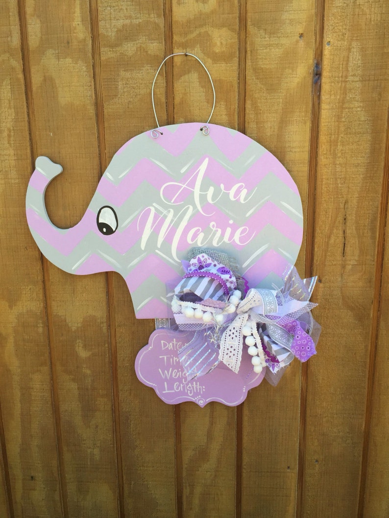Baby Elephant Nursery/Hospital Door Hanger Etsy