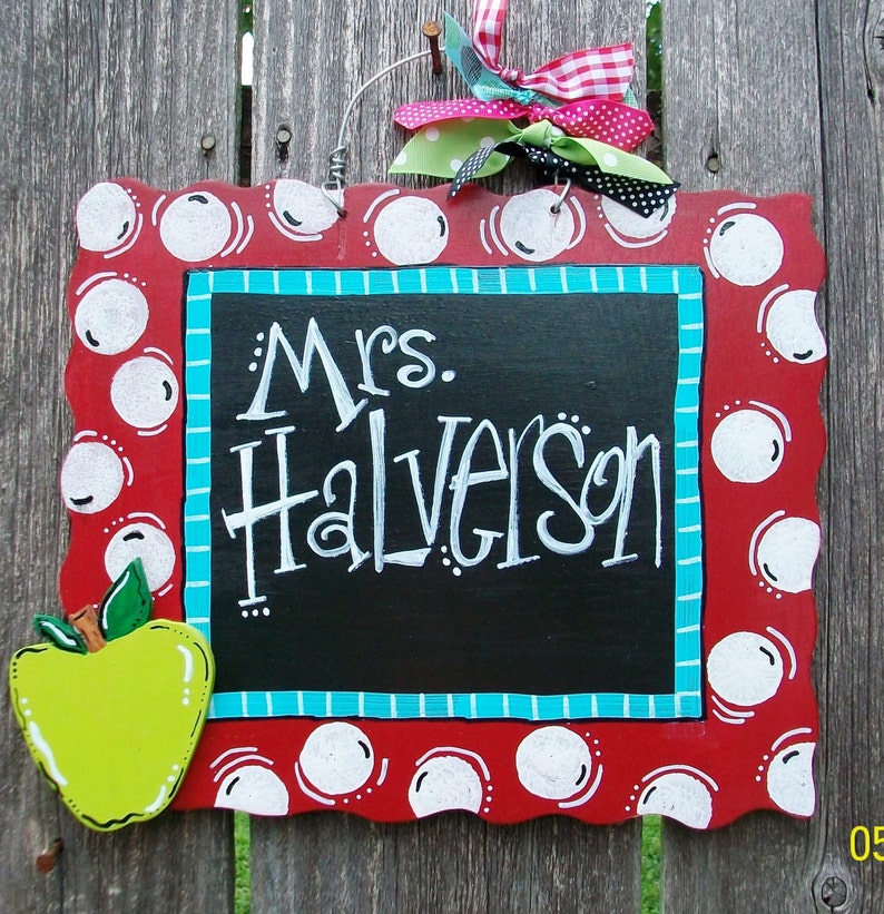 Teacher Door Hanger Chalkboard Door Hanger Etsy
