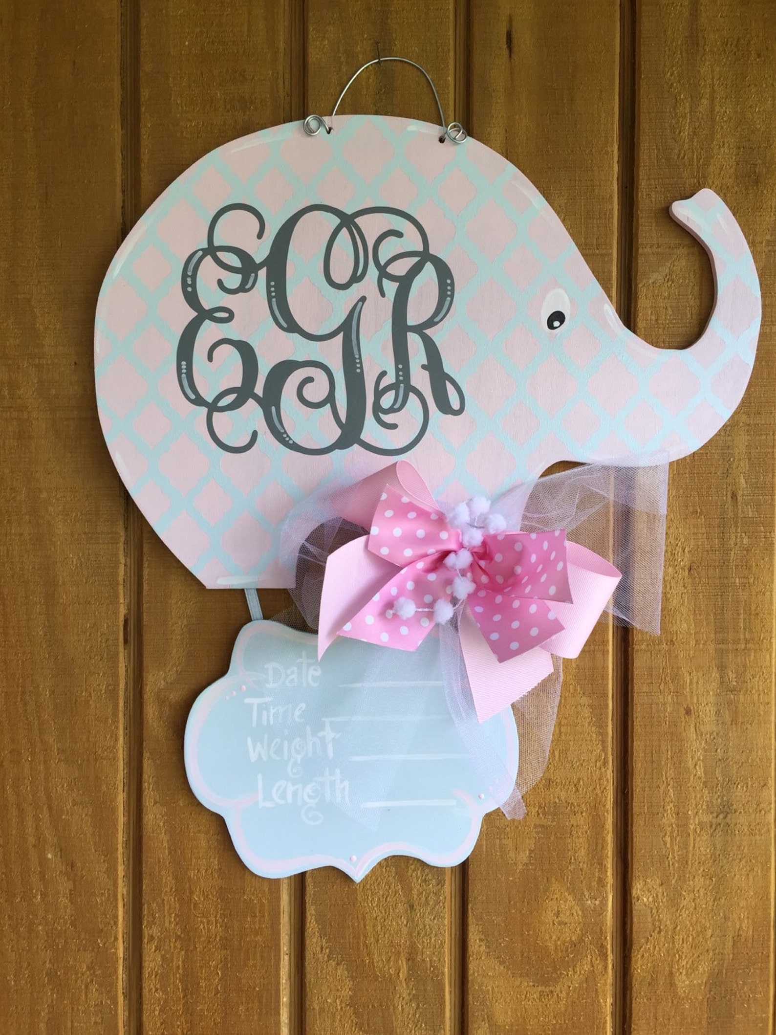 Baby Elephant Nursery/Hospital Door Hanger Etsy