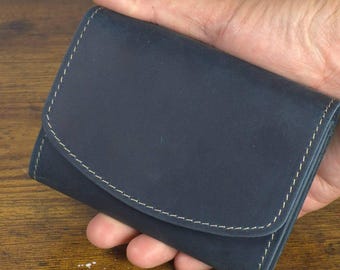 Handmade Crazy Horse Leather Wallet Clutch: Personalized Flap Design