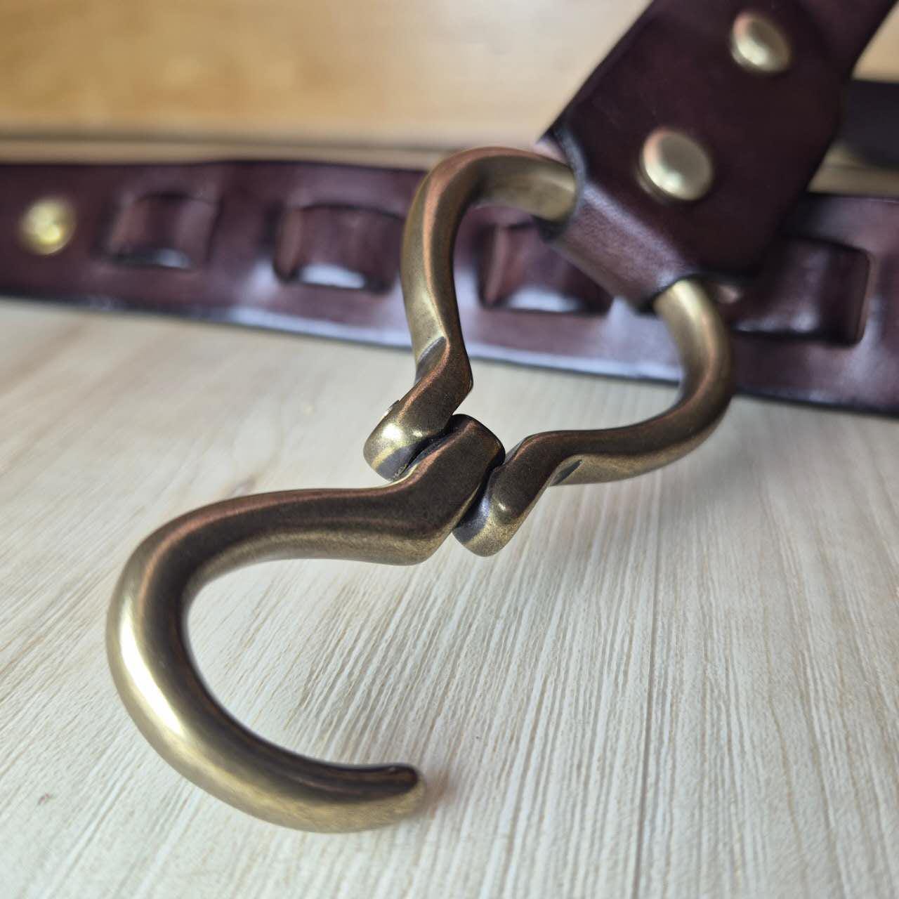 Short Story Genuine Leather Belt XL | Brown Brass Hook | NWT B8149 1 1/4 main image 4
