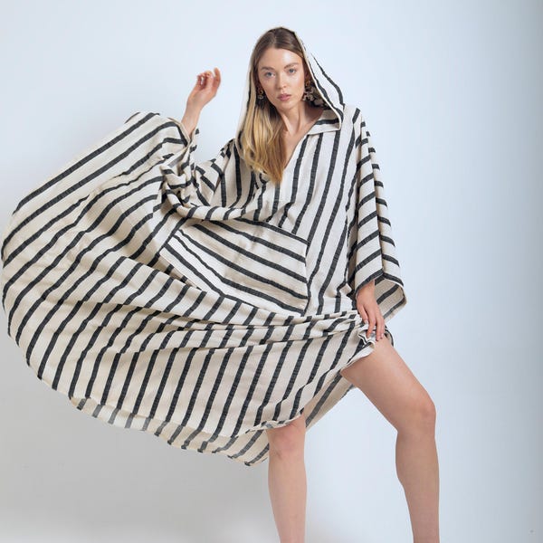Double Gauze Kaftan, Organic Cotton, Robe: Boho Cover-Up, Kimono