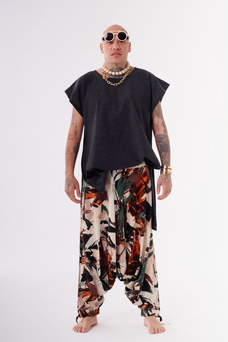 Organic wool asymmetric oversized top with soft structured drape, avant garde modern design for layered boho street style