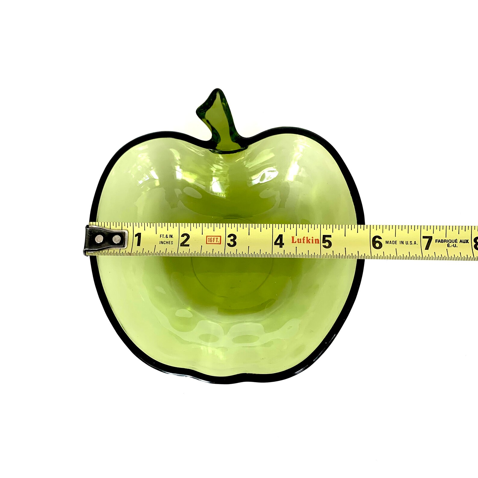 Vintage Green Glass Apple bowl dish 6 Etsy