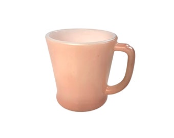 Vintage Fire King Pink Mug Milk Glass Cup Anchor Hocking