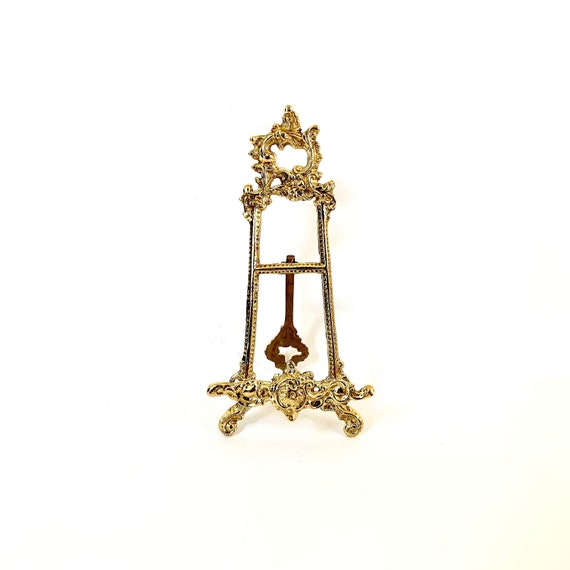 7 or 9 Brass Art Easel / Ornate French Art Display Stand / French