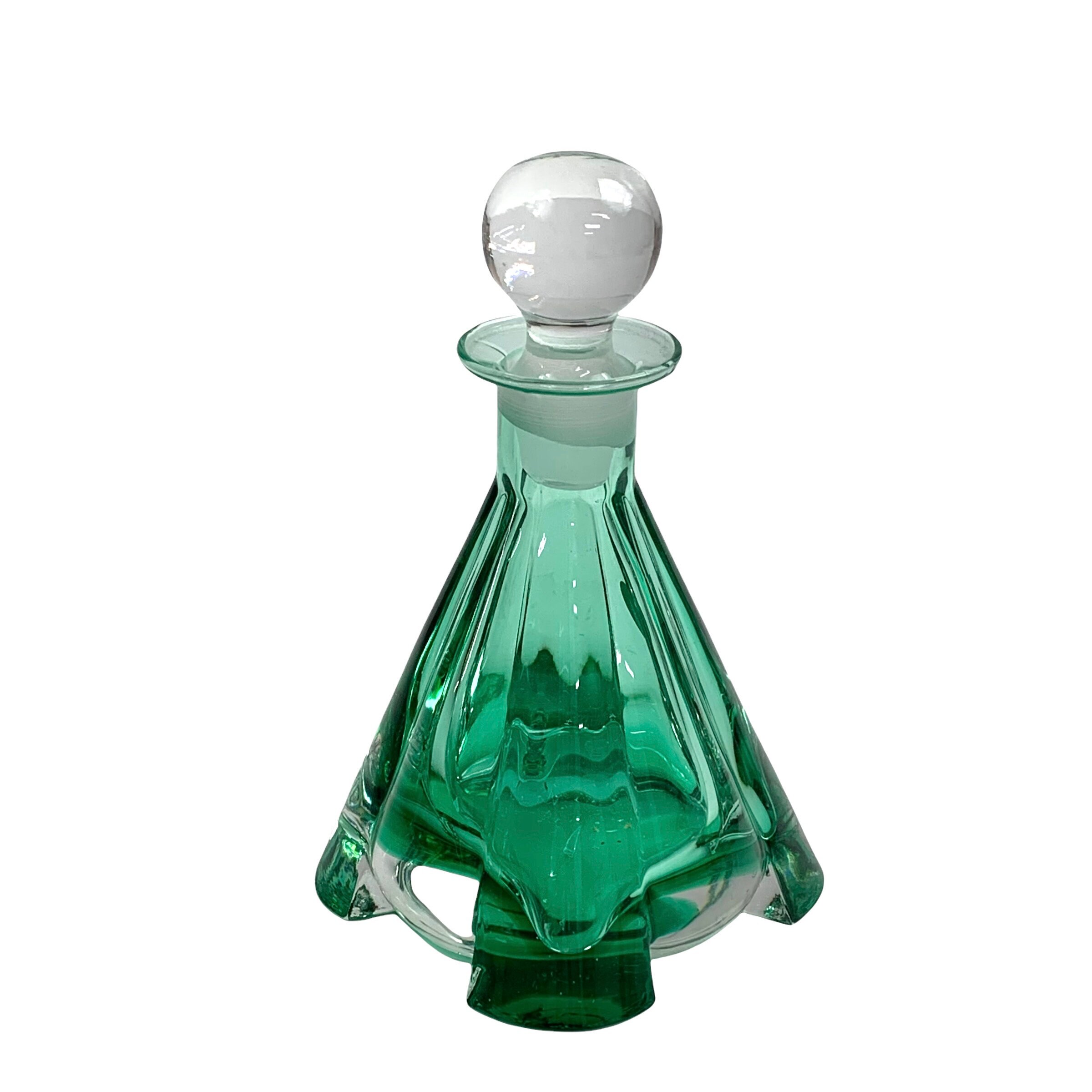 old green perfume bottle
