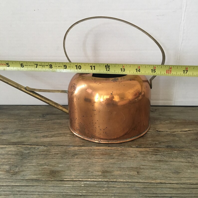 Vintage Copper Watering can with Long brass spout and handle Etsy