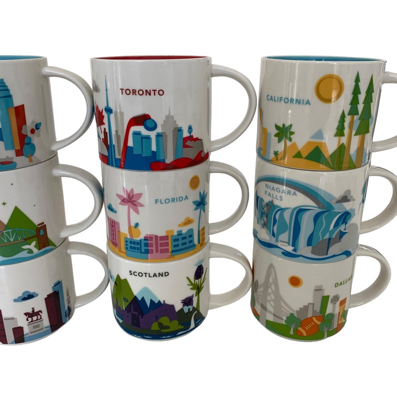 Starbucks You Are Here Series Mugs Etsy