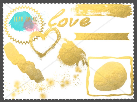 Gilded Digital Clip Art Wedding Instant Download Hand Drawn Etsy