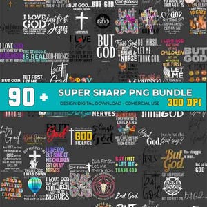 90 Bundle But God PNG, There Was No Way But God Made A Way, Religious Quote Design, Faith Clipart, Christian Scripture Art
