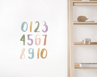 Watercolor Numbers Wall Decals | Urbanwalls