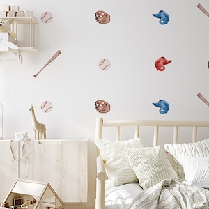 Watercolor Baseball Wall Decals Urbanwalls image 1