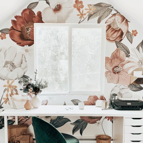 Eden Floral Wall Decals Urbanwalls Etsy