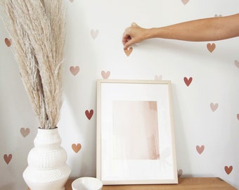 1.5" Rust Mini Watercolor Hearts Wall Decals | Urbanwalls