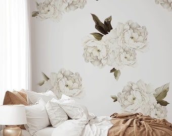 White Peony Wall Decals | Urbanwalls