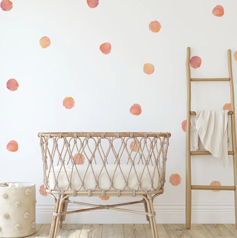 Watercolor Polka Dots Wall Decals Urbanwalls Coral