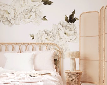 White Peony Half Order Wall Decals | Urbanwalls